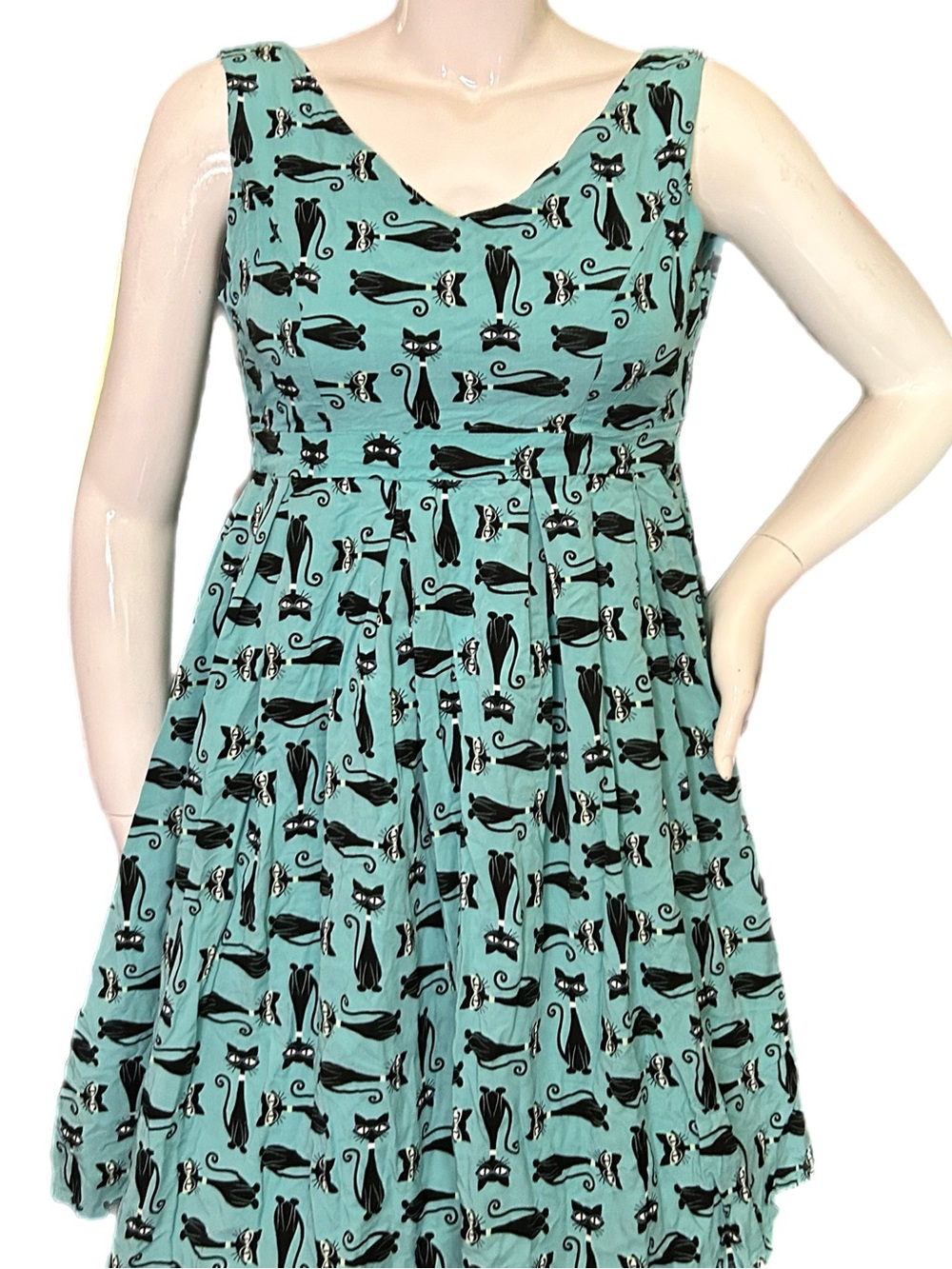 KICKEE “Spring Sky House Cats” Twirl Dress 🐾🩵